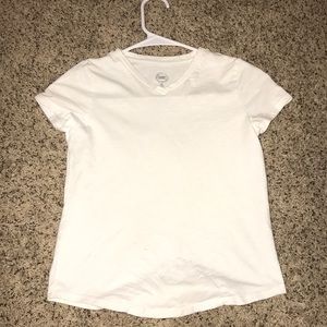 Girls V-Neck White Tee